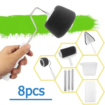

Multifunction DIY Wall Paint Pro Roller Brush Tools Kits Home Corner Handle Flocked Edger Office Home Room Decor Painting Brush