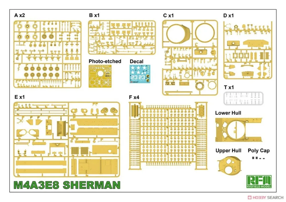 1/35 модель RYEFIELD RM5028 M4A3E8 модель Шермана хобби