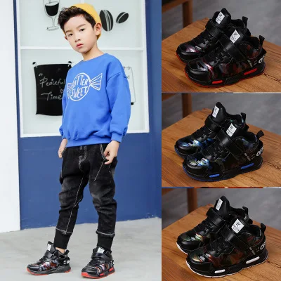 

Children Cotton Shoes Boys Girls Sneakers Camouflage Kids Shoes Casual Sport Running Leather Snow Warm Shoes Size 27-38 Winter
