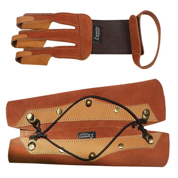 

Archery Equipment Protective Set Arm Guard 3Finger Tab Glove Safe Adjustable Bow Arrow Hunting Shooting Training Elastic Outdoor