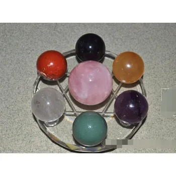 

Seven Colorful natural crystal ball ornaments gust water