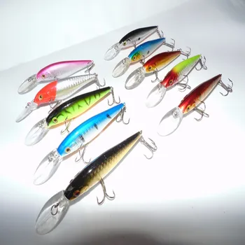 

10 Color 100pc Artificial Fishing Lures 7cm 8g Fishing Lure Deep swim hard bait fish artificial baits minnow fishing wobbler