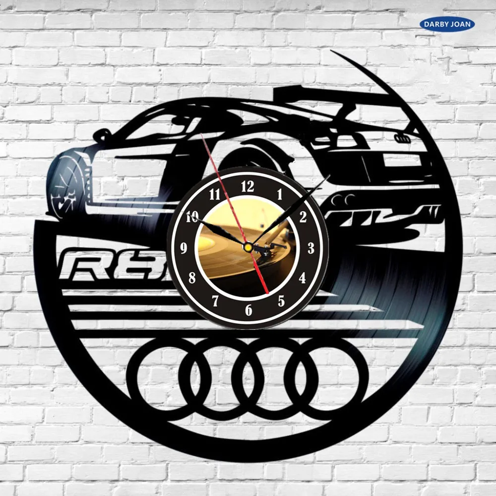 Audi Logo Vinyl Record Wall Clock Decorate your home with Modern Car Art Gift for men and women