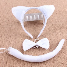 День рождения поставки Мультяшные животные со шляпами с хвостиком, милая ободок с ушками кошки, тигра кролика Мультяшные шляпы Детский праздничный костюм украшения Наряжаться для детей