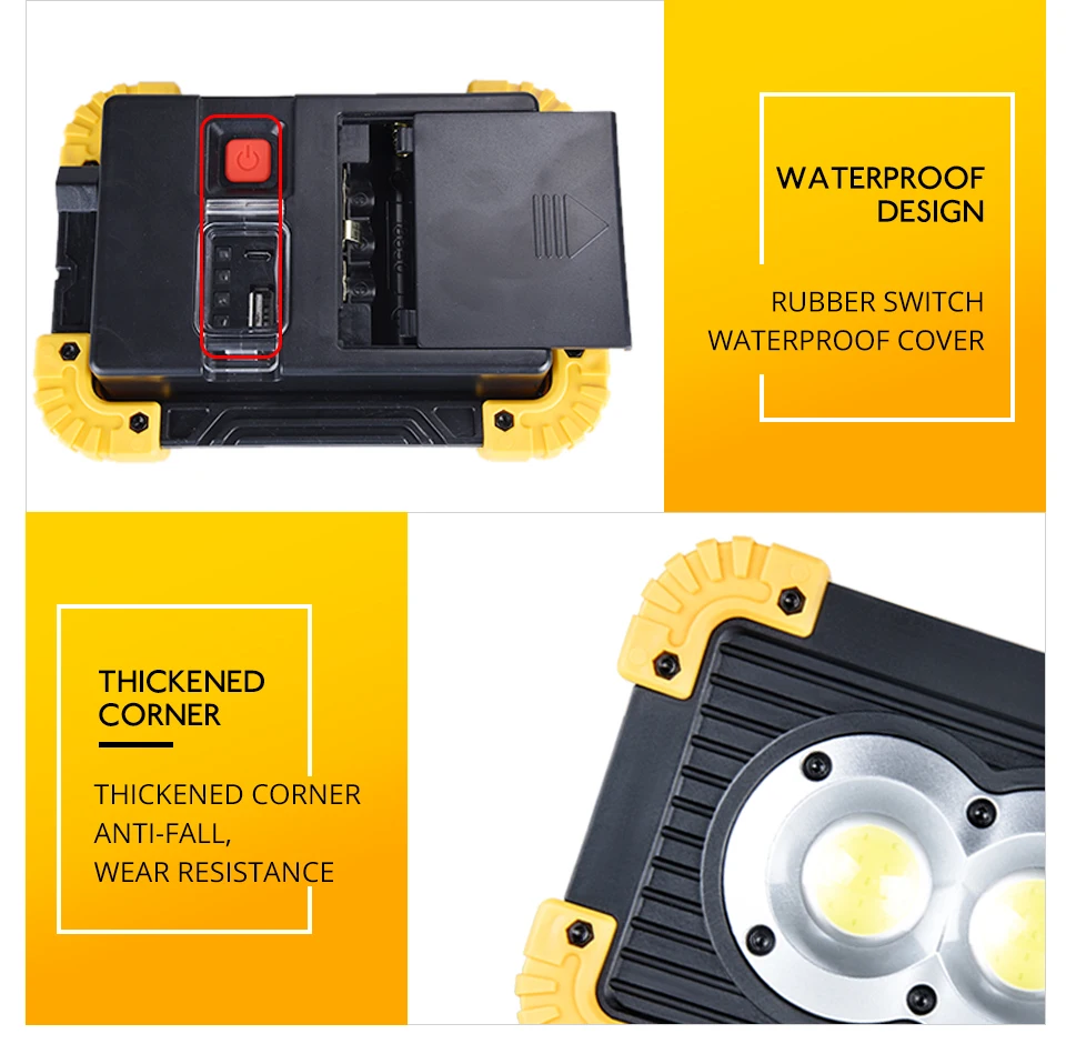 20W Portable Lantern Light USB RechargeableBattery Powered COB Floodlight Outdoor Camping Lawn Work Lamp Lantern LED Worklight (15)