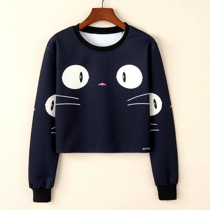 Женские модные толстовки с капюшоном и принтом кошачий глаз bts Harajuku head|print fashion|print