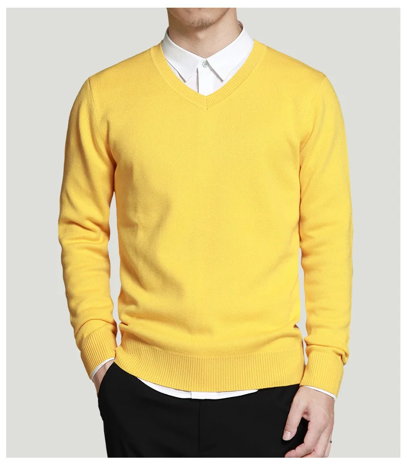 Merino Wool Sweater Pullovers Men V Neck Long Sweater Jumpers Luxury Winter Warm Mercerizing Fleece Male knitwear Autumn Spring-06