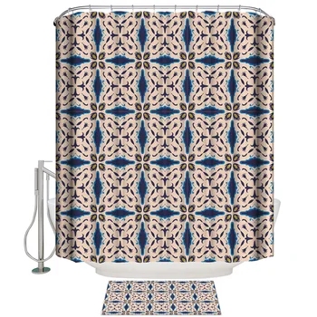 

Terror Pattern Shower Curtain Bath Sets With Rugs Shower Curtain Doormat Sets 2 Piece Bathroom Set Waterproof Bathroom Outdoor
