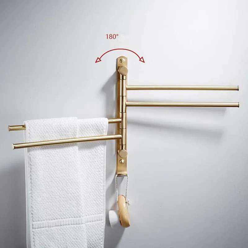 Скандинавский латунный Многофункциональный вешалка для полотенец с перфорированной стенкой Золотая щетка вешалка для полотенец для