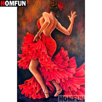 

HOMFUN Full Square/Round Drill 5D DIY Diamond Painting "Dance beauty" 3D Diamond Embroidery Cross Stitch Home Decor A18817