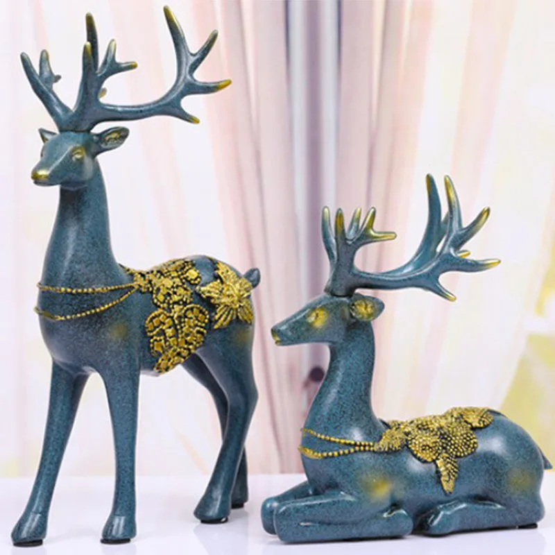 Beste Europese Stijl Hars Dier Lover Herten Beeldjes Creativiteit Home Decoratie Miniatuur Handwerk Klassieke Decoratie Huwelijksgeschenken