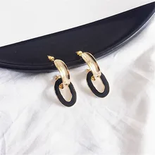 Модные Ретро Геометрические металлические простые геометрические серьги форма серьги Изысканная мода девушка красивые серьги