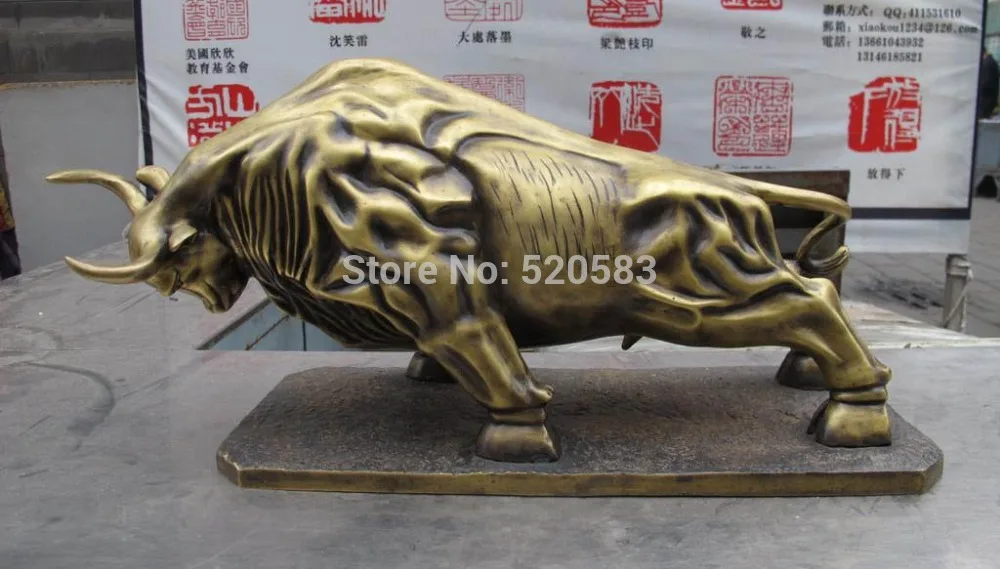 

Chinese Bronze Copper Feng Shui Money Copper Ox Bull corrida Statue