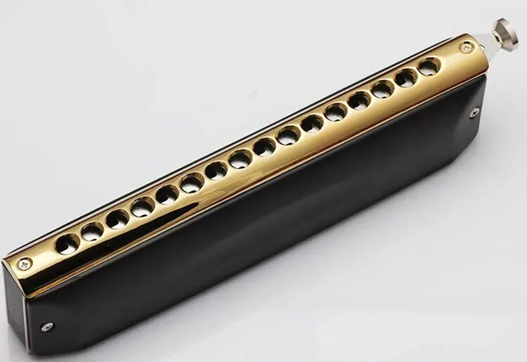 Easttop 16 отверстий Хроматическая губная гармоника ABS/латунный гребень профессиональная арфа Музыкальные инструменты C Ключ металлическая горловина - Цвет: Black ABS Comb