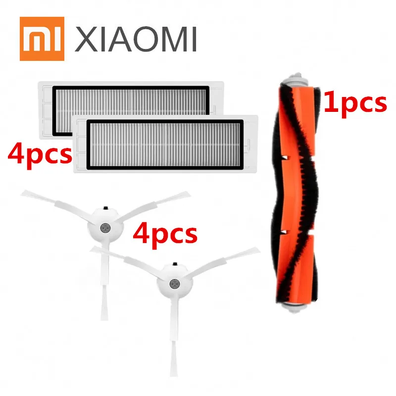 

9pcs/lot Suitable for Xiaomi Mi Robot Vacuum Cleaner parts 1pcs main brush + 4pcsHEPA filter + 4pcs side brush