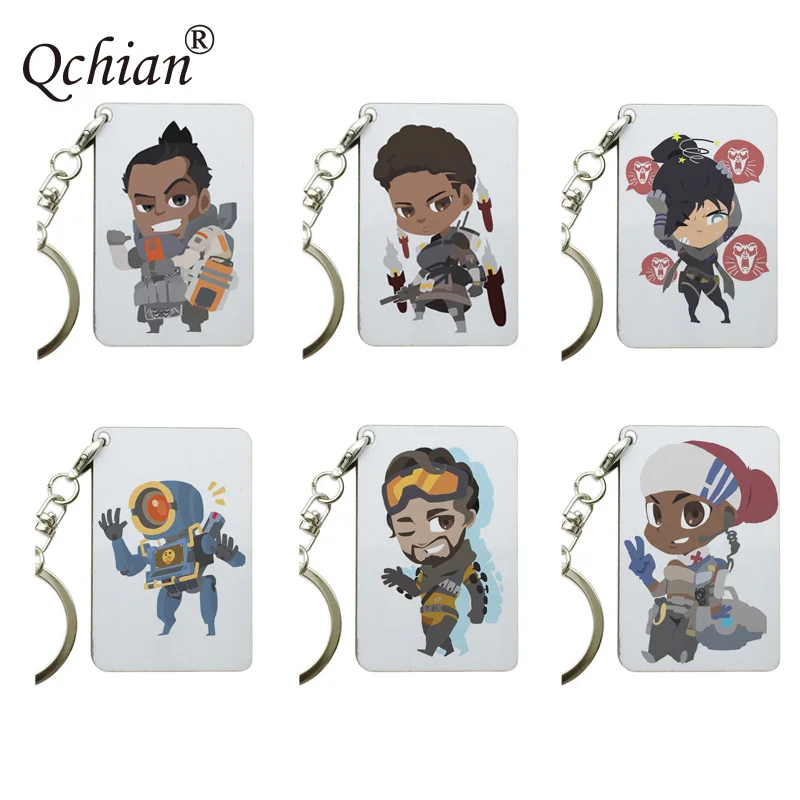 

Popular Games Apex Legends Cartoon Color Print Picture Decoration Keychain Car Key Backpack Pendant Custom Picture Keyring