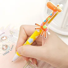 4 шт./лот Kawaii Шариковая ручка «Мультяшки» 0,5 мм синие чернила жираф детские ручки канцелярские школьные promption подарочные ручки школьные принадлежности