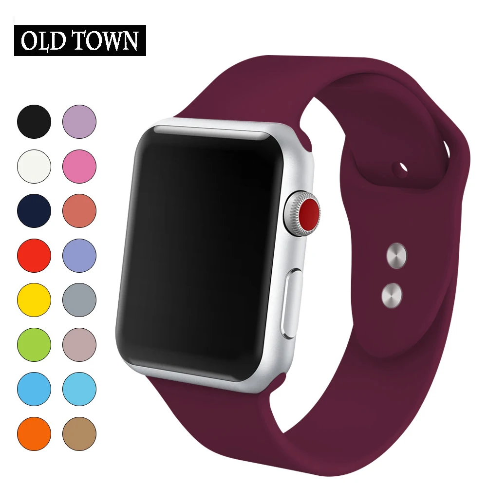

Silicone Band for Apple Watch 38mm 42mm 40mm 44mm Replacement Sport Strap Rubber Wristband for Iwatch Series 4 3 2 1 Watchband