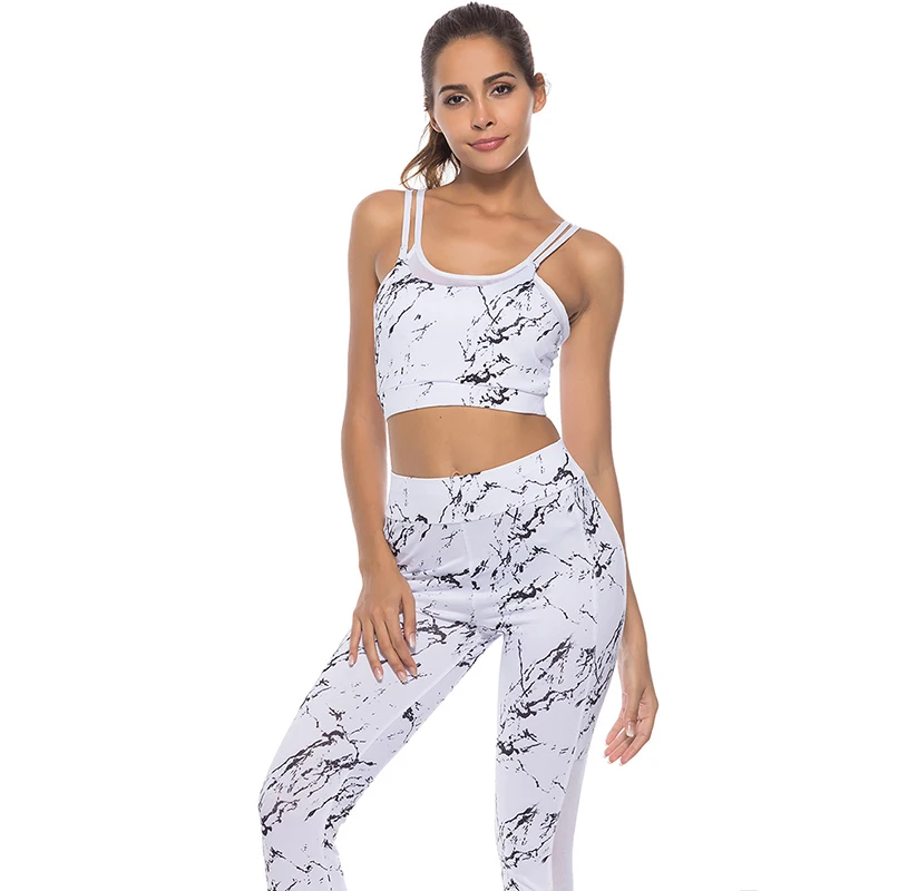 Casual sporting mesh tracksuit women two piece set fitness clothes