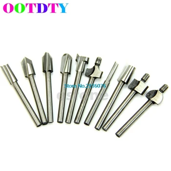 

HSS Router Bits Wood Cutter Milling Fits Dremel Rotary Tool Set 10pcs 1/8" 3mm APR3