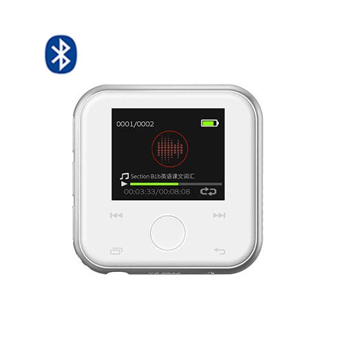 White HBNKH USB мини MP3 плеер Bluetooth 4,2 Портативный видео музыкальный плеер HIFI FM радио Диктофон 1,8 'сенсорный экран с динамиком - Цвет: White