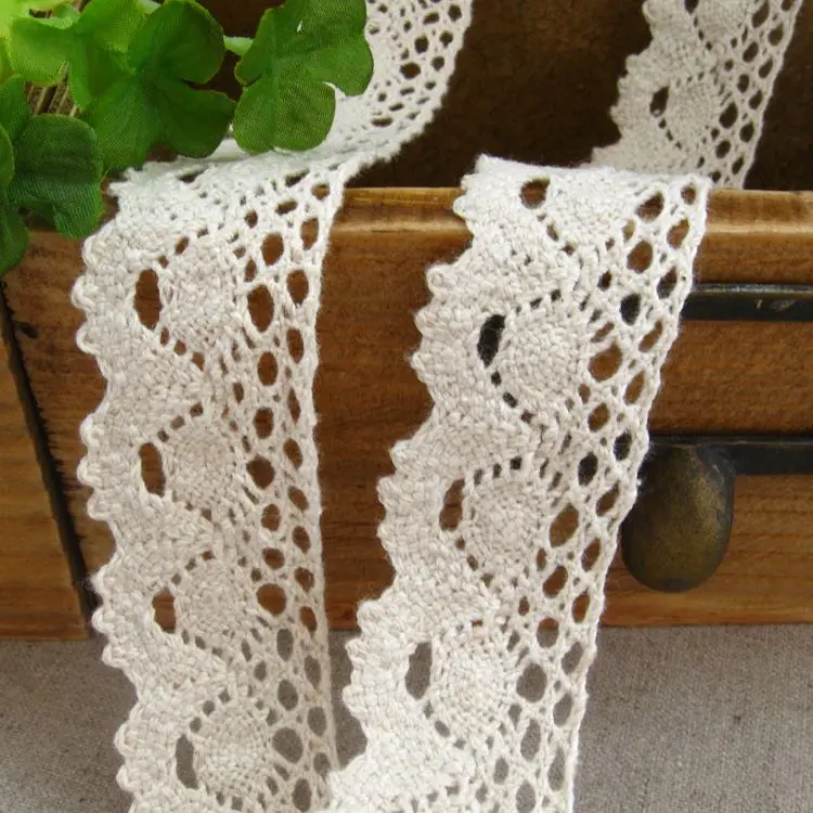 Coton Crochet Dentelle Blanc VINTAGE 7-20 mm 1-5 M Mariage UK étroite Bordure Fine
