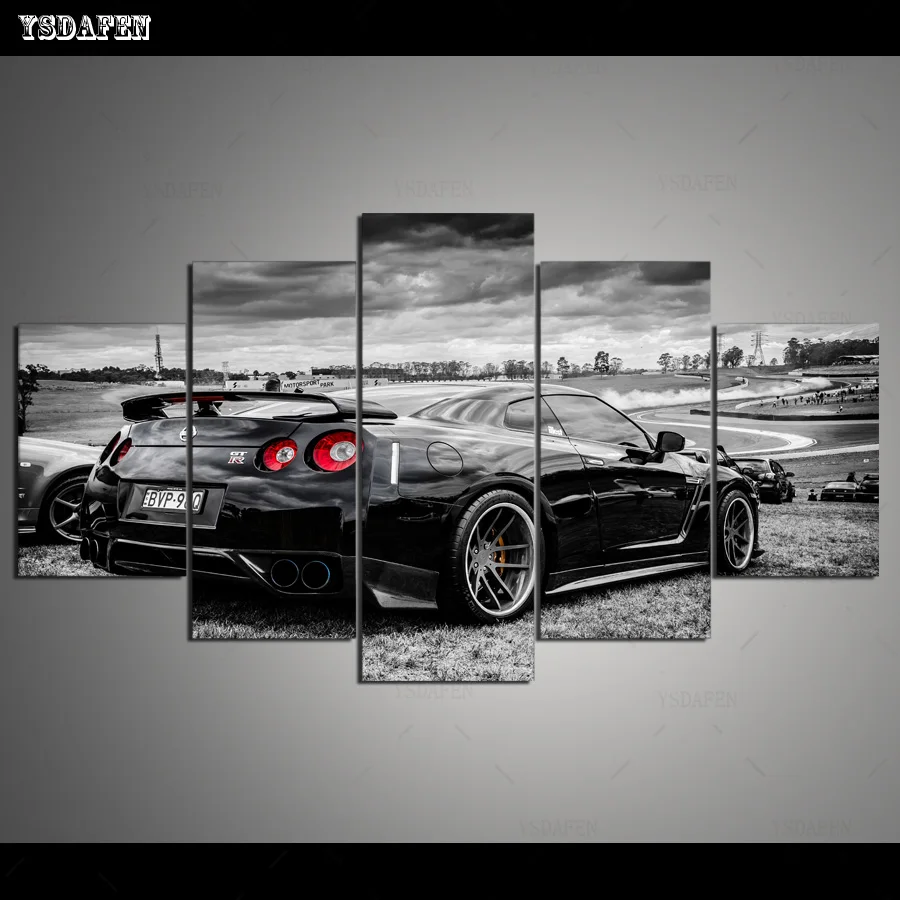 5 Panels Canvas Car painting Wall Art Picture Canvas Paintings For Living Room Wall Decorations