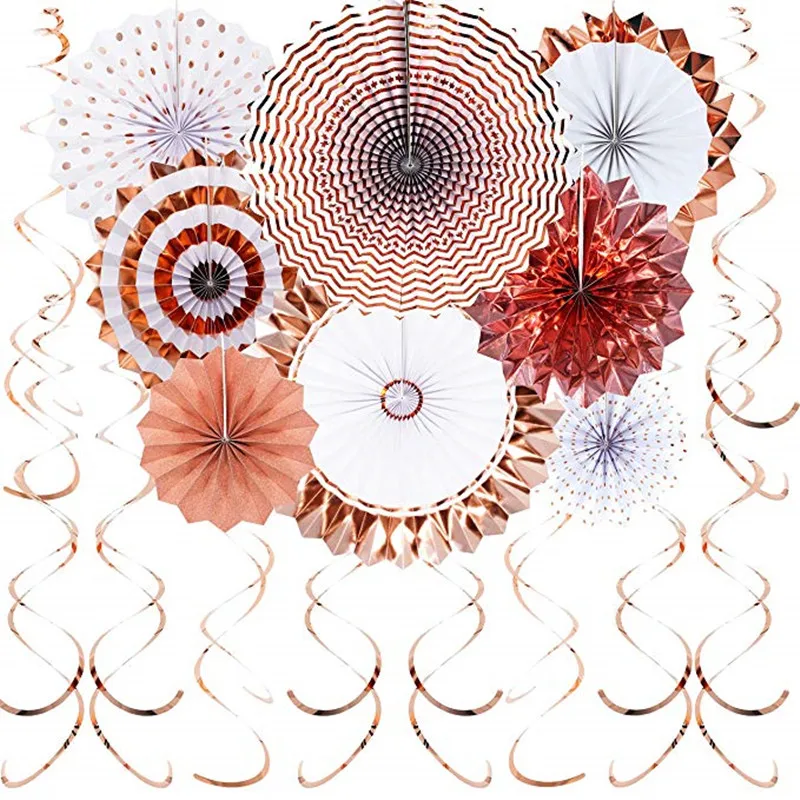 

Wedding Decoration Party Decoration Baby Shower Dec Bachelorette Party Decorations Rose Gold Hanging Paper Fans Decorations