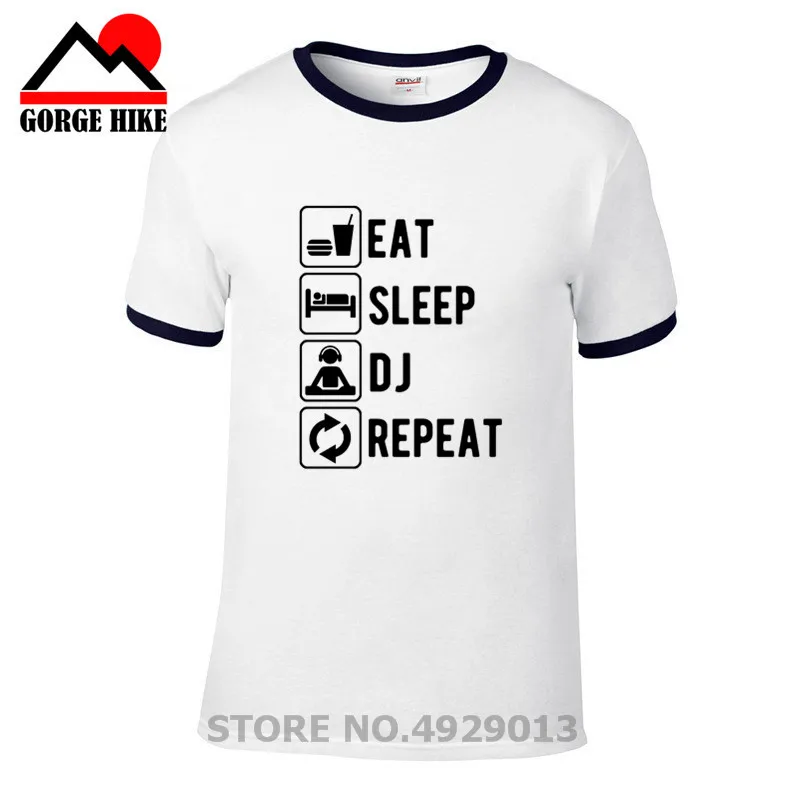 Funny Disc Jockey Music Spin Eat Sleep DJ #212 Men's Long Sleeve T-Shirt 