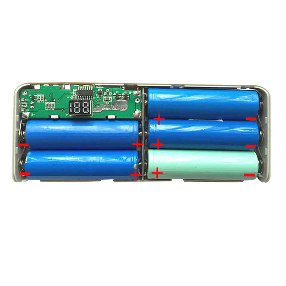 

Fashion Lightweight LED Display 5X 18650 USB Power Bank Battery Charger Case DIY Power Bank Case Box For iPhone Sumsang