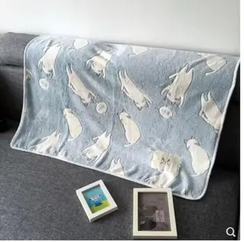 

soft thin cat/dog pattern flannel blanket baby office nap blanket knee cover air conditioning throw pet blanket