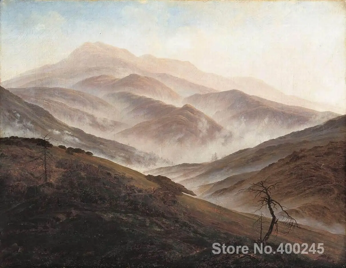 Giant Mountains Landscape with Rising Fog Paintings by Caspar David Friedrich Modern art High quality Hand painted | Дом и сад