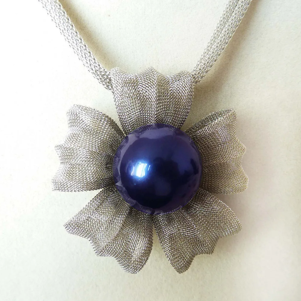 

latest popular 20mm royalblue fashion luxury shell pearl necklace & pendant AAA style Fine Noble real Natural free shipping ##a