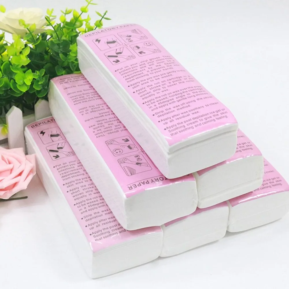 100Pcs Hair Removal Waxing Strips Waxing Papers Depilatory Beauty  DR〡