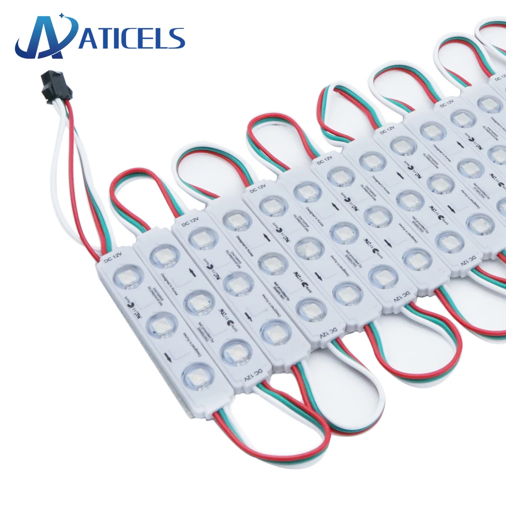 US $10.99 20PCS 12V WS2811 RGB LED Strip 5050 3 LED Dream Color LED Modules IP65 Waterproof For Advertising Letter Led Sign Backlight