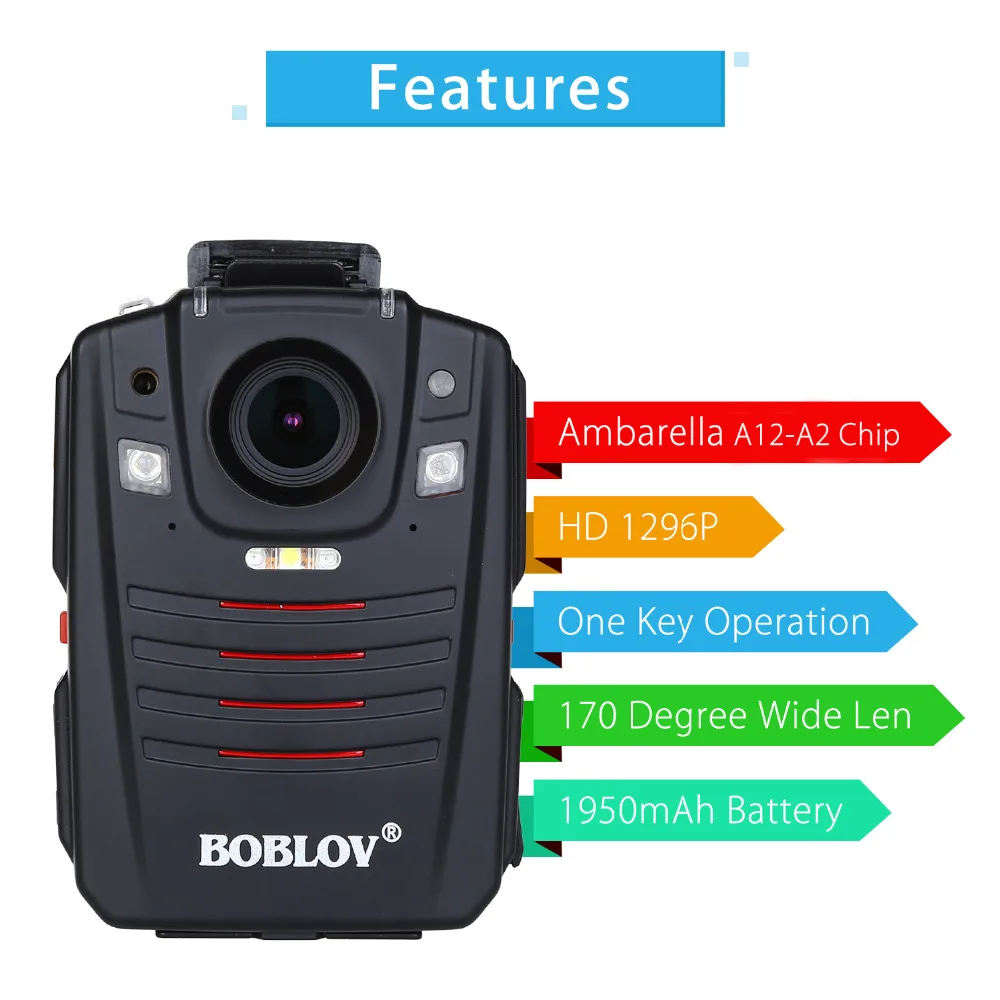 BOBLOV HD66-07, 4G, Wi-Fi, полицейская видеокамера 1296 P, 32 ГБ, 2,0 дюйма, портативная Карманная камера с ЖК-дисплеем