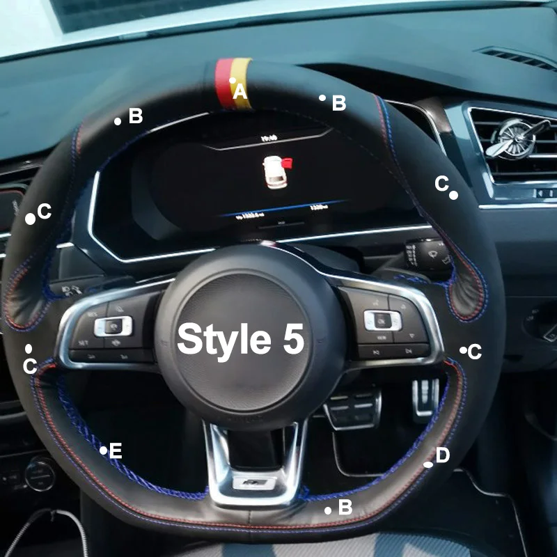 HuiER DIY ручной пошив чехол рулевого колеса автомобиля замша кожа для Volkswagen Golf 7 GTI Golf R MK7 VW Polo GTI Scirocco