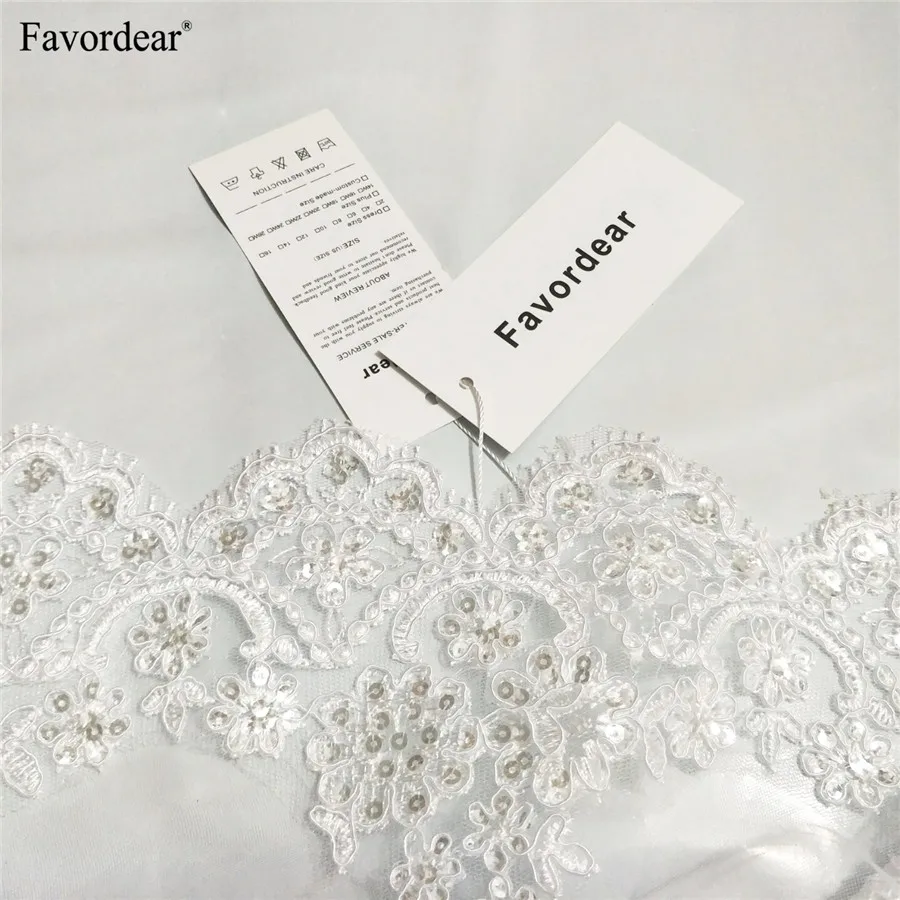 Favordear Velos De Novia 2018 Фата для невесты короткая роскошная кружевная невест вуаль с