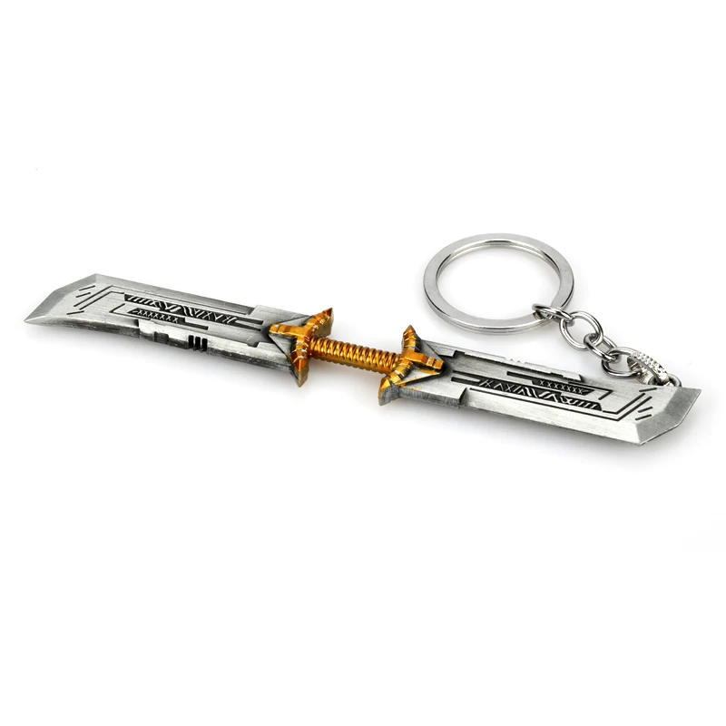 

Movie Avengers 4 Endgame Thanos Keychain Men Metal Double-edged Sword Keyring New Weapons Knife Key Chain Men Cosplay Jewelry