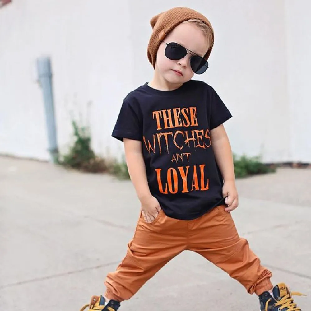 

MUQGEW kids boys clothes sets Toddler boy clothes Kids Baby Letter Shortsleeve Tops Clothes Outfits roupas menino infantil#y2