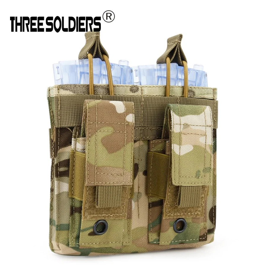 

1000D nylon l5.56/9mm Tactical Double Magazine Molle pouch with pistol mag pouch For Combat Military Hunting Collection Bag