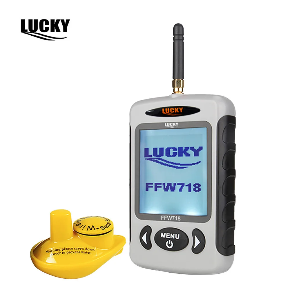 محظوظ FFW718 اللاسلكية صياد السمك سونار الاستشعار محول كاشف ل الصيد البصرية عرض 2.2 بوصة LCD سونار Fishfinder