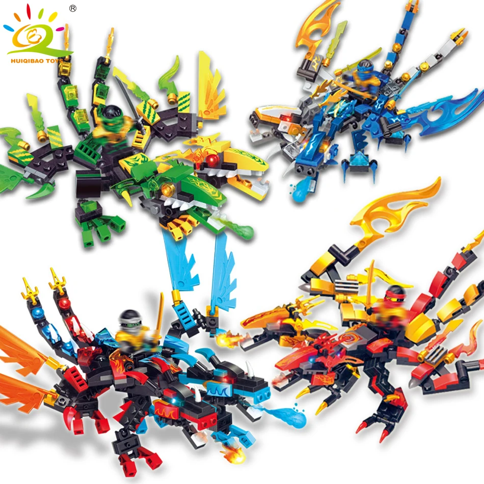 

4pcs/set ninja Dragon model Building Blocks kit with Kai Jay figures NINJA Bricks Educational toys for children boy friend