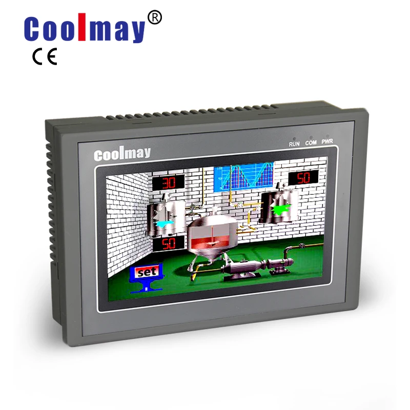 

Coolmay MX2N-70HB-44MR-8AD2DA-485H 7 inch hmi plc all-in-one 24di 20do 8ai 2ao brushless motor speed controller