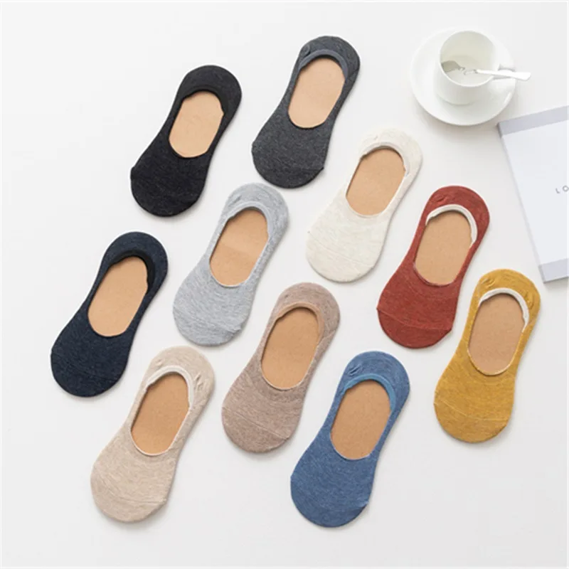 

Spring and Summer New Women's Kawaii Socks Casual Colid Cotton Short Socks Silicone Anti-Slip harajuku Socks Wholesale