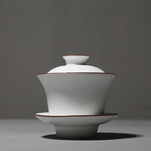 PINNY матовый белый фарфор гайвань Керамика ручной работы пиалы для чая высококачественный чайный набор кунг-фу китайский чайный сервиз