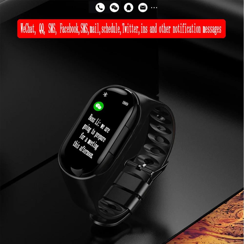 Смарт часы Timethinker SH30 Bluetooth наушники гарнитура фитнес трекер беспроводные