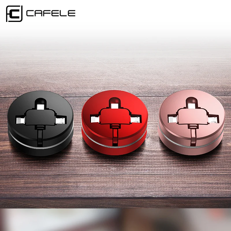 CAFELE 3 in 1 Micro USB Type C Charging Cable for iphone 8 7 6 Samsung Huawei Xiaomi Universal Retractable Data USB Cable CAFELE 3 in 1 Micro USB Type C Charging Cable for iphone 8 7 6 Samsung Huawei Xiaomi Universal Retractable Data USB Cable