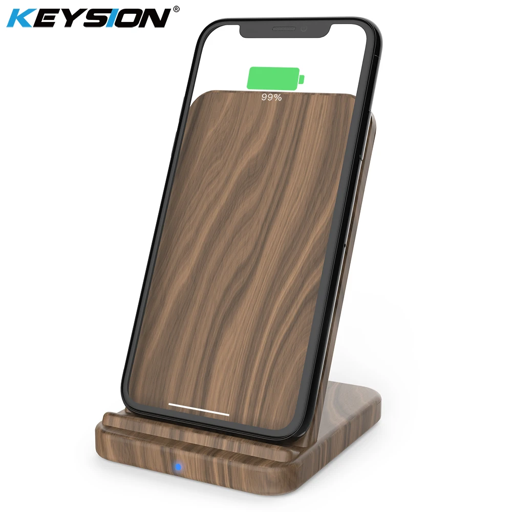 KEYSION 10W 7.5W Wood Qi Wireless Charger for iPhone XS Max XR X 8 Plus for S9 S8 S7 Fast Wireless Charging Stand Dock Station KEYSION 10W 7.5W Wood Qi Wireless Charger for iPhone XS Max XR X 8 Plus for S9 S8 S7 Fast Wireless Charging Stand Dock Station