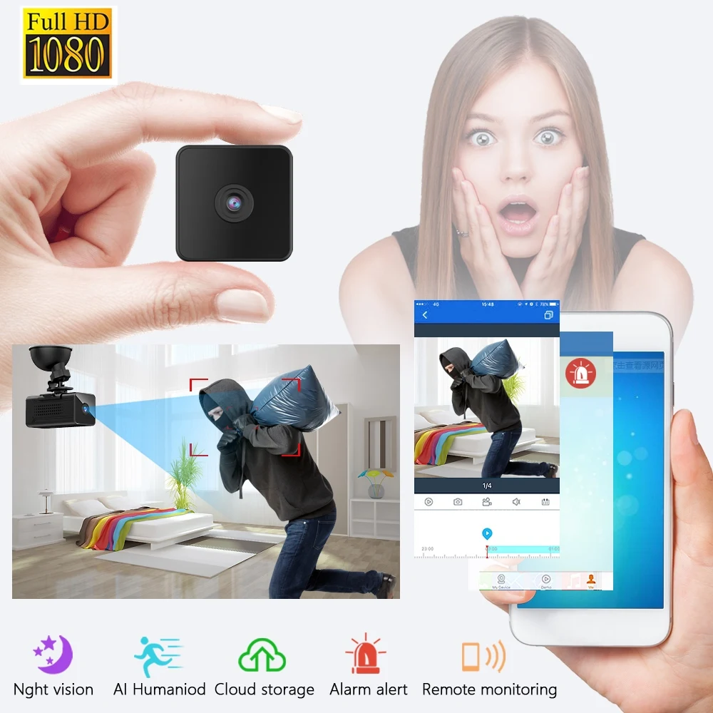 ZTour Q7H HD 1080P Мини Wi Fi камера с ночным видением ALi Cloud Storage беспроводная IP Max